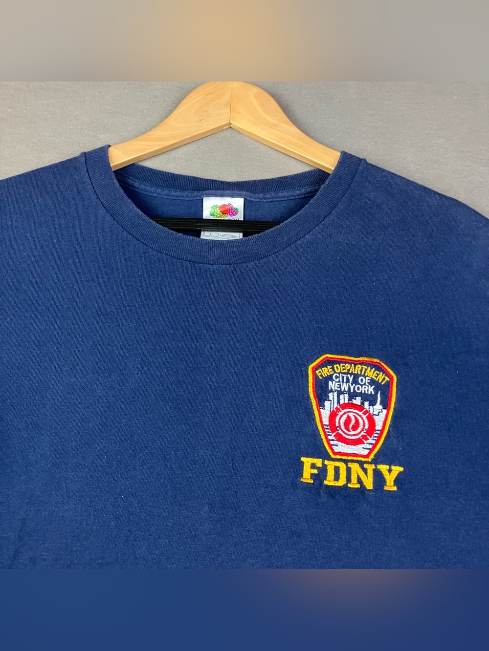 Vintage FDNY Fire Department New York City T-Shirt Men’s Size L Embroidered Logo